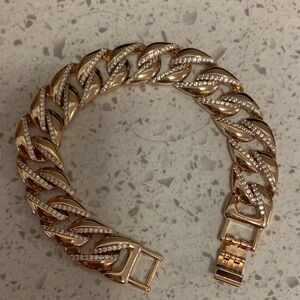 18k Gold plated Bracelet with Diamond Accents